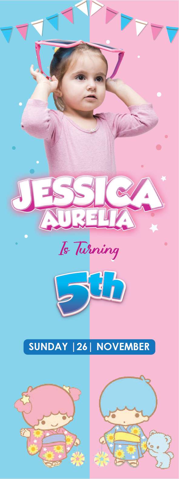 Standing Banner Ulang Tahun Little Twin Stars - Image 1