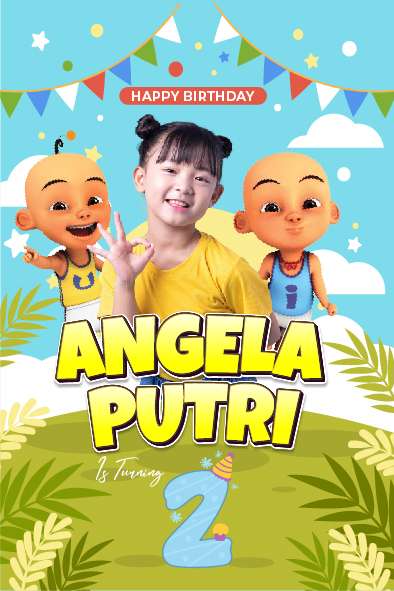 Baliho Hari Ulang Tahun Anak Upin Ipin - Image 1