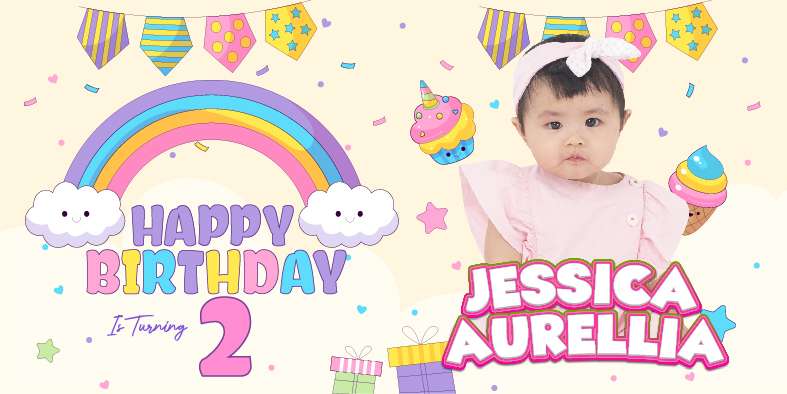 Baliho Hari Ulang Tahun Anak Unicorn - Image 1