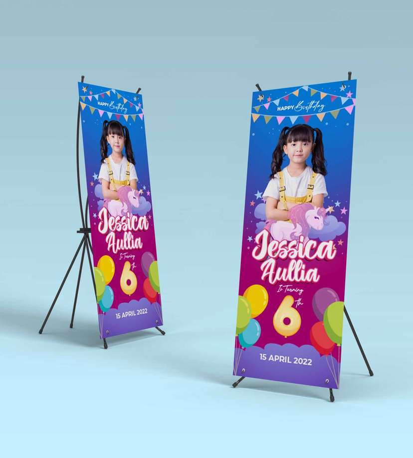 Standing Banner Hari Ulang Tahun Anak Unicorn - Image 2