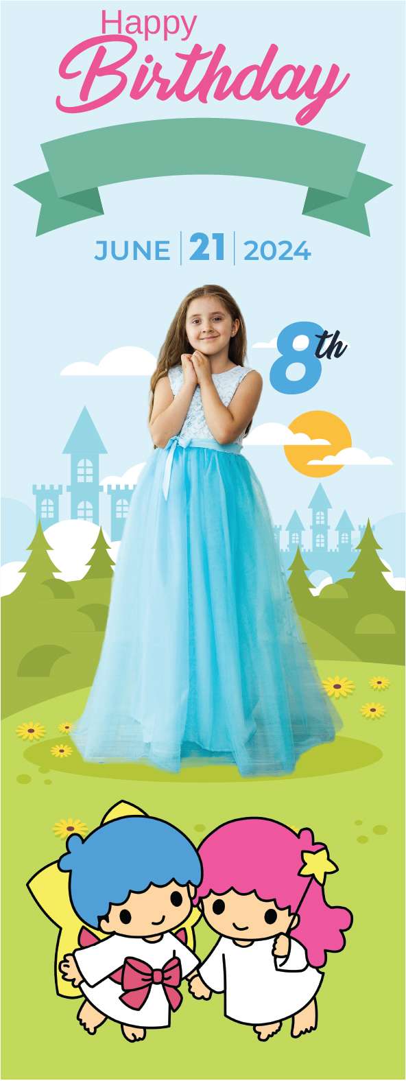 Standing Banner Ulang Tahun Little Twin Stars - Image 1