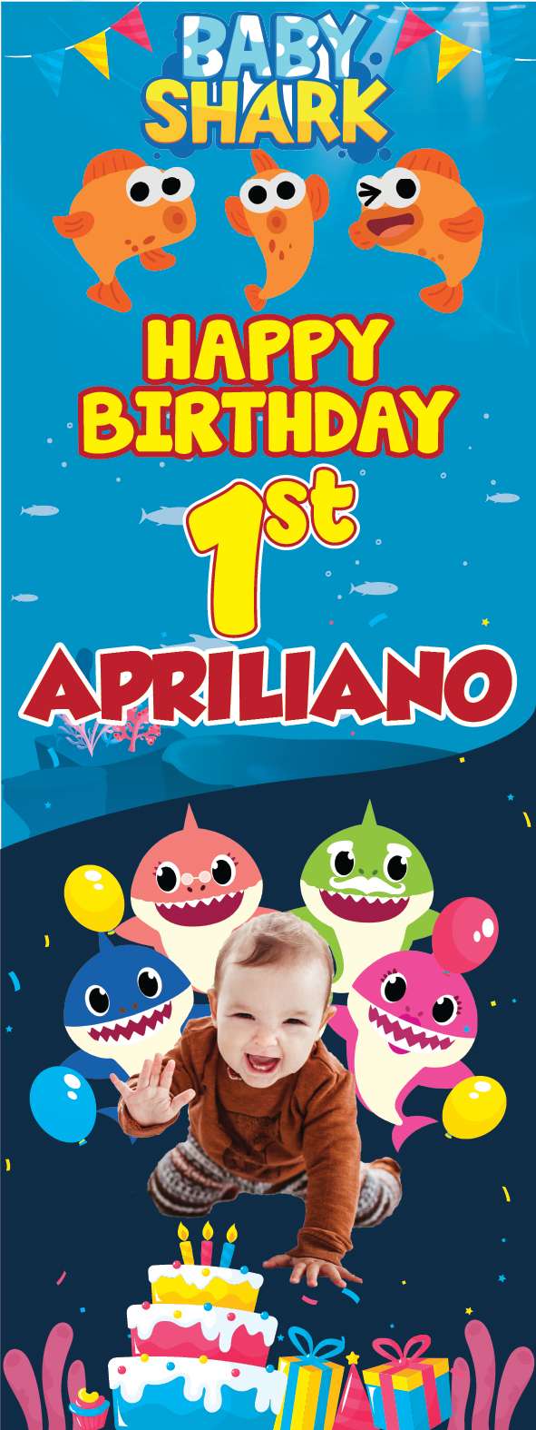 Standing Banner Ulang Tahun Baby Shark - Image 1