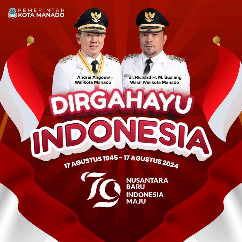 Spanduk Dirgahayu Republik Indonesia RI Ke-79 Pemkot Manado - Image 1