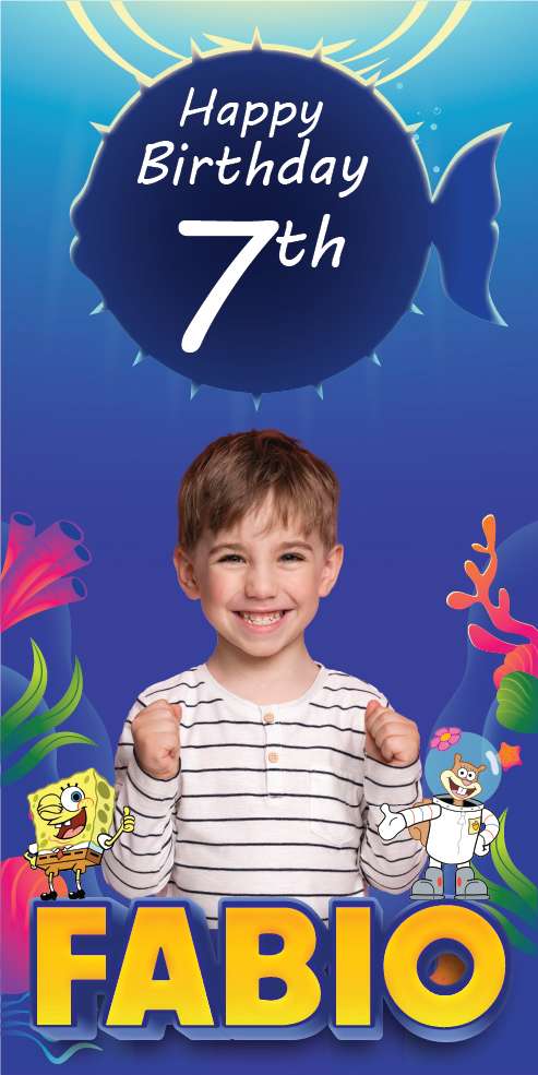 Baliho Ulang Tahun Spongebob - Image 1