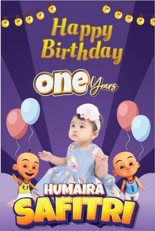 Baliho Ulang Tahun Upin Ipin - Image 1