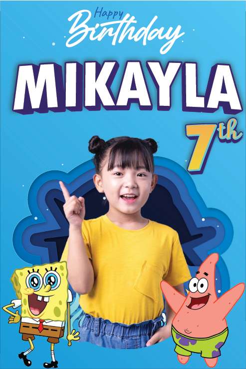 Baliho Ulang Tahun Spongebob - Image 1