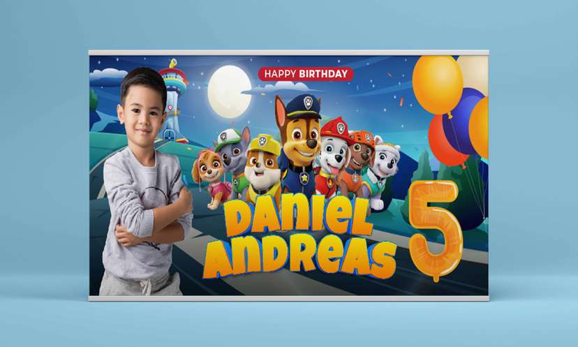 Baliho Hari Ulang Tahun Anak Paw Patrol - Image 2
