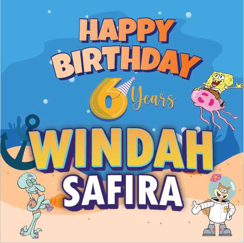 Baliho Ulang Tahun Spongebob - Image 1