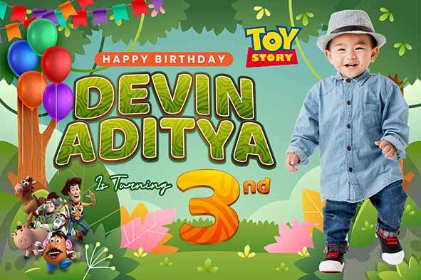 Baliho Hari Ulang Tahun Anak Toy Story - Image 1