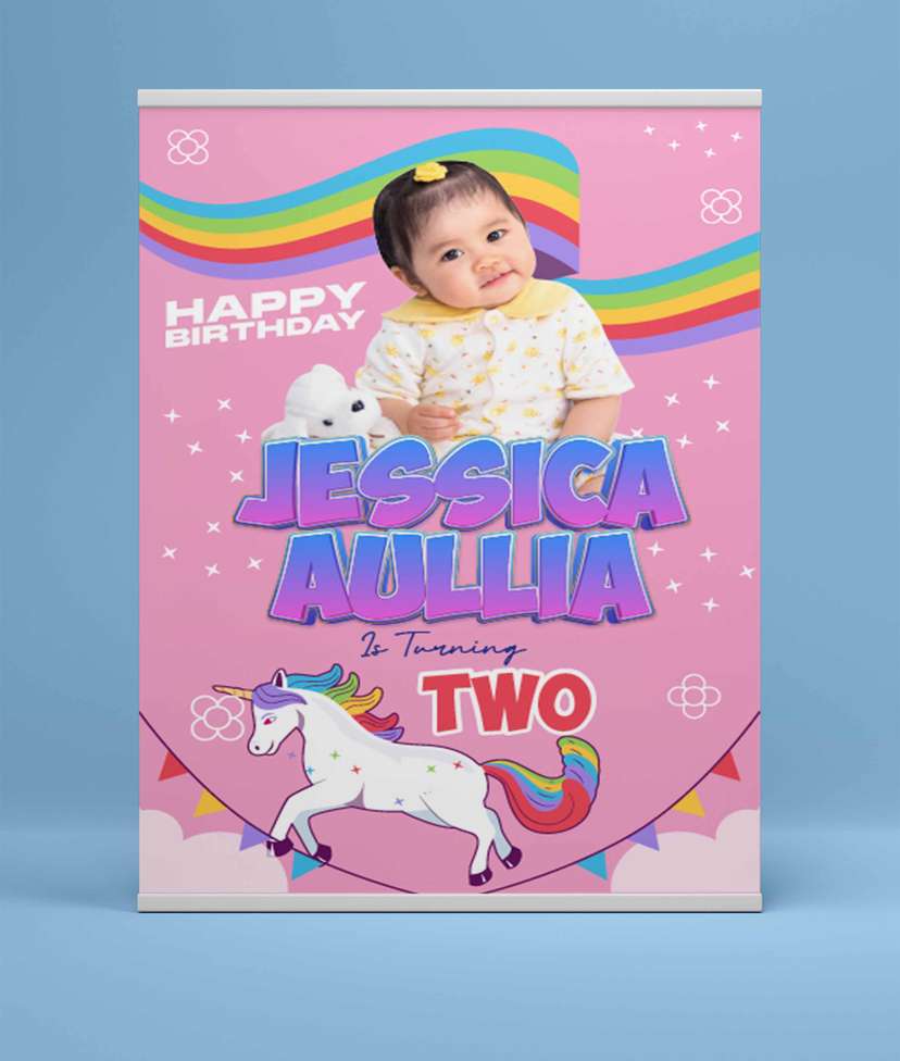 Baliho Hari Ulang Tahun Anak Unicorn - Image 2