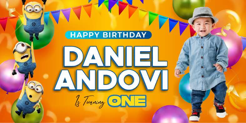 Baliho Hari Ulang Tahun Anak Minions - Image 1