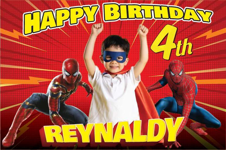 Baliho Ulang Tahun Spiderman - Image 1