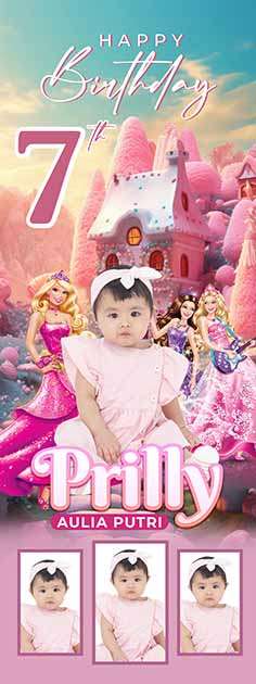 Standing Banner Hari Ulang Tahun Barbie - Image 1