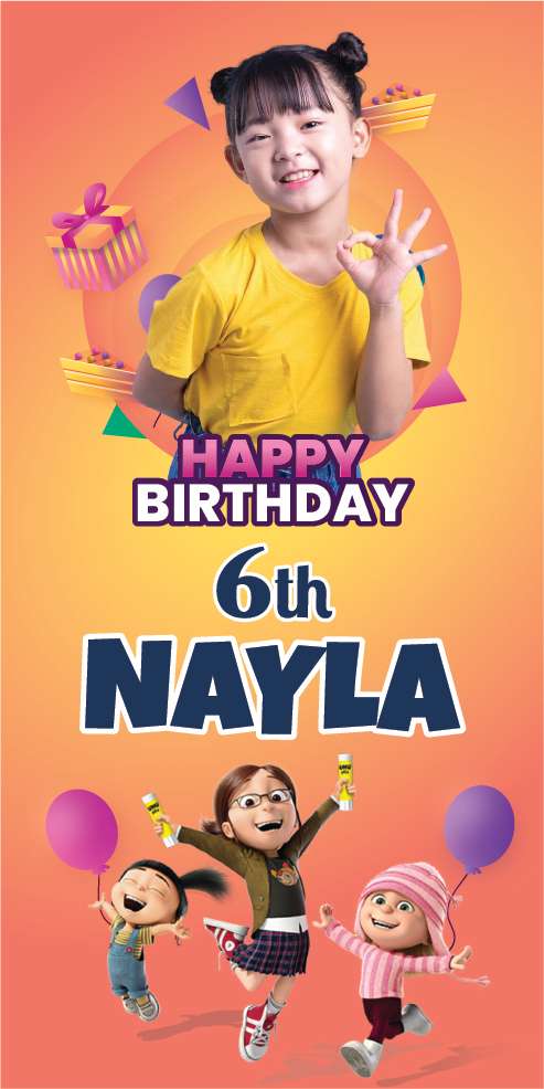 Baliho Ulang Tahun Anak Minions - Image 1