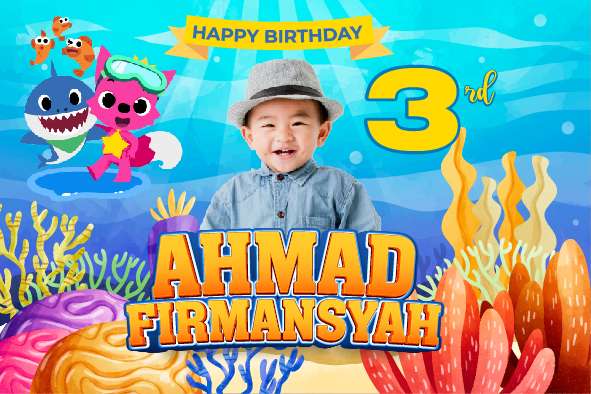 Baliho Hari Ulang Tahun Anak Baby Shark - Image 1