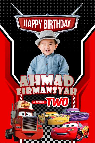 Baliho Hari Ulang Tahun Anak Cars Disney - Image 1
