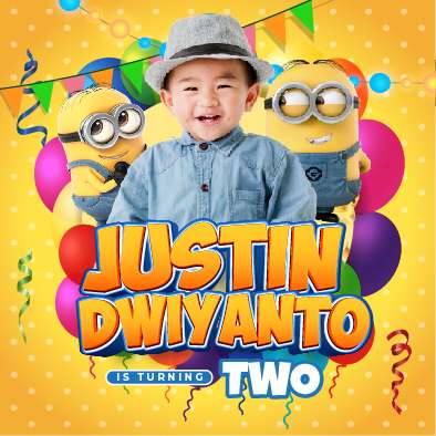 Baliho Hari Ulang Tahun Anak Minions - Image 1