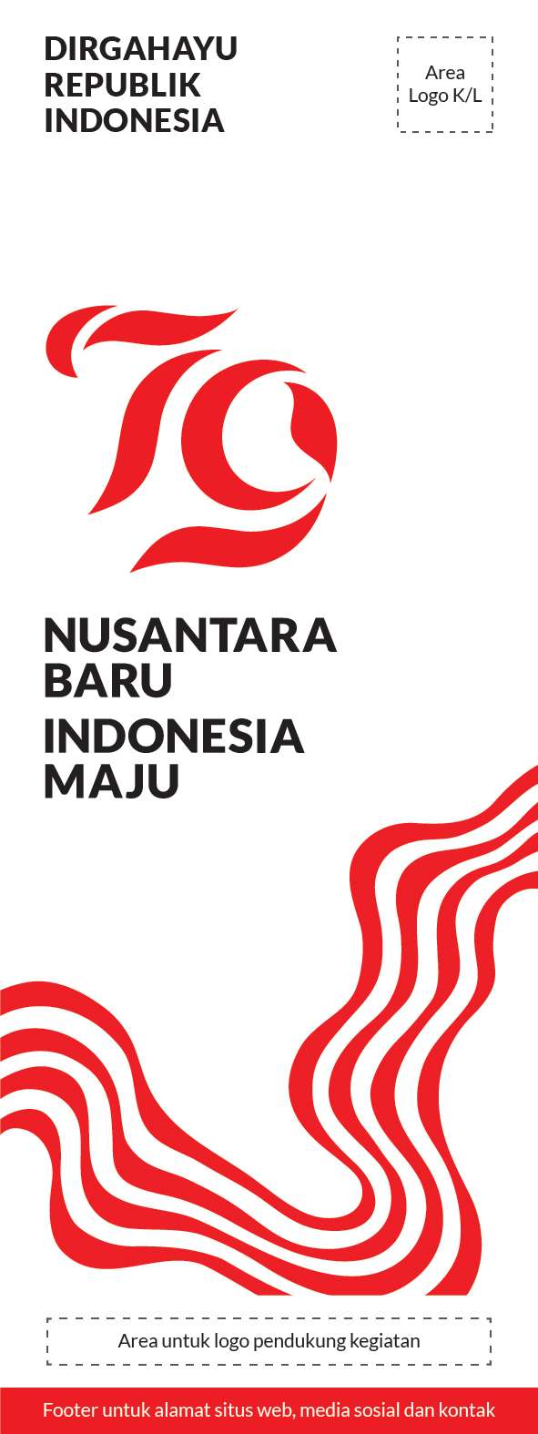 Standing Banner Dirgahayu Republik Indonesia ke-79 Desain Standar - Image 1