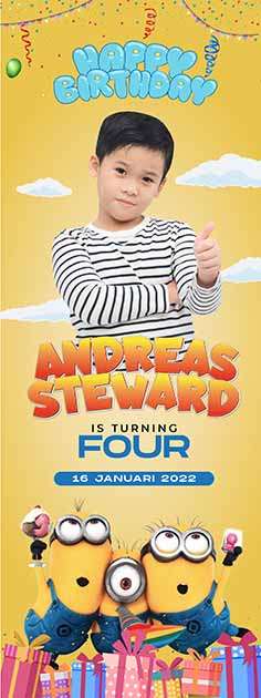Standing Banner Hari Ulang Tahun Anak Minions - Image 1