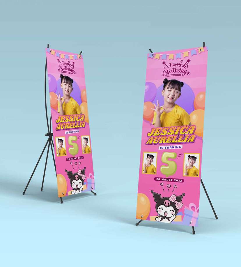 Standing Banner Hari Ulang Tahun Anak Kuromi - Image 2