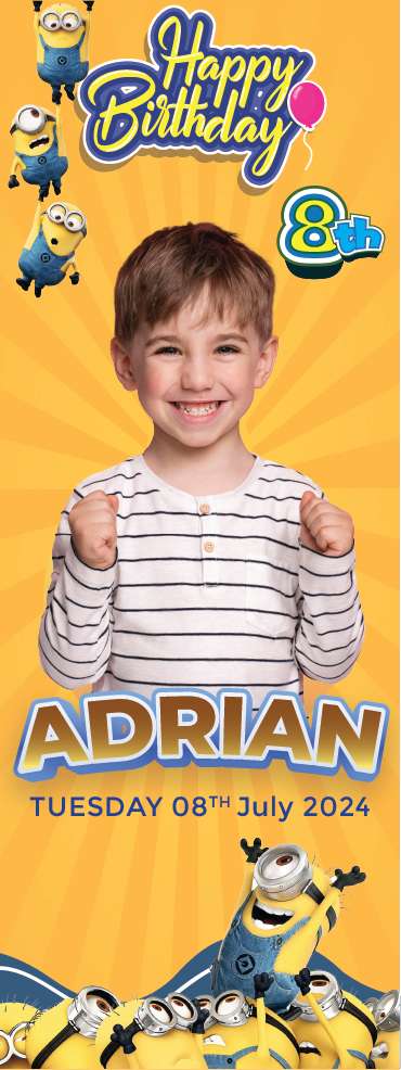Standing Banner Ulang Tahun Anak Minions - Image 1