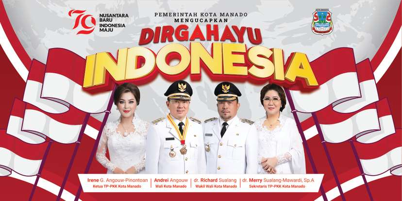 Spanduk Dirgahayu Republik Indonesia ke-79 Pemkot Manado - Image 1