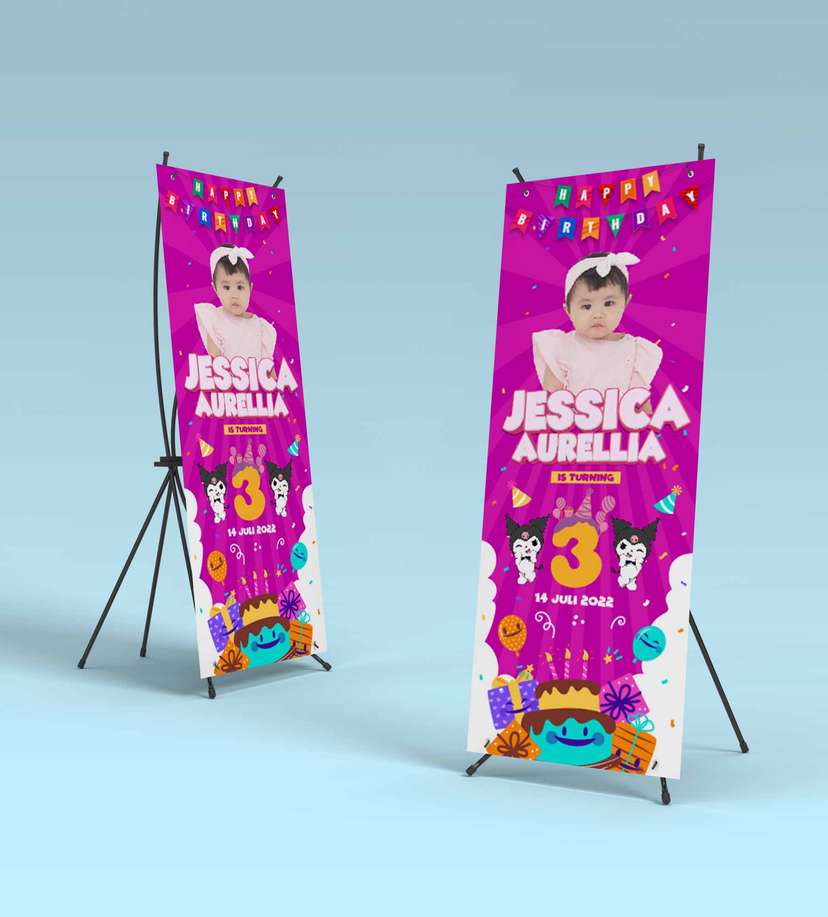 Standing Banner Hari Ulang Tahun Anak Kuromi - Image 2