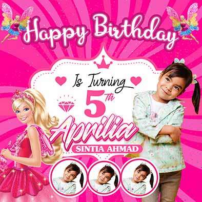 Baliho Ulang Tahun Barbie - Image 1
