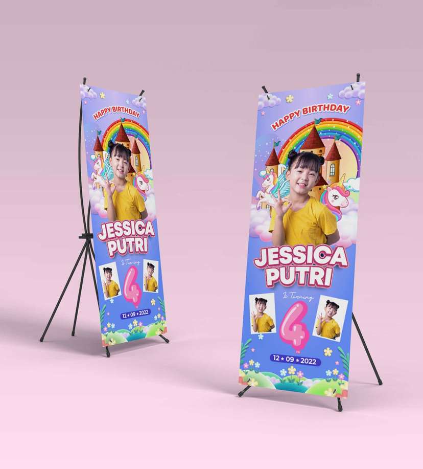 Standing Banner Hari Ulang Tahun Anak Unicorn - Image 2