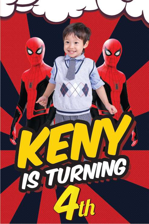 Baliho Ulang Tahun Spiderman - Image 1