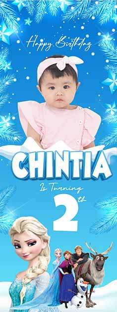 Banner Hari Ulang Tahun Anak Frozen - Image 1