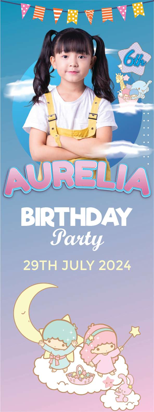 Standing Banner Ulang Tahun Little Twin Stars - Image 1