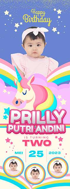 Standing Banner Hari Ulang Tahun Anak unicorn - Image 1