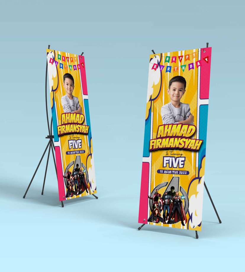 Standing Banner Hari Ulang Tahun Anak Avengers - Image 2