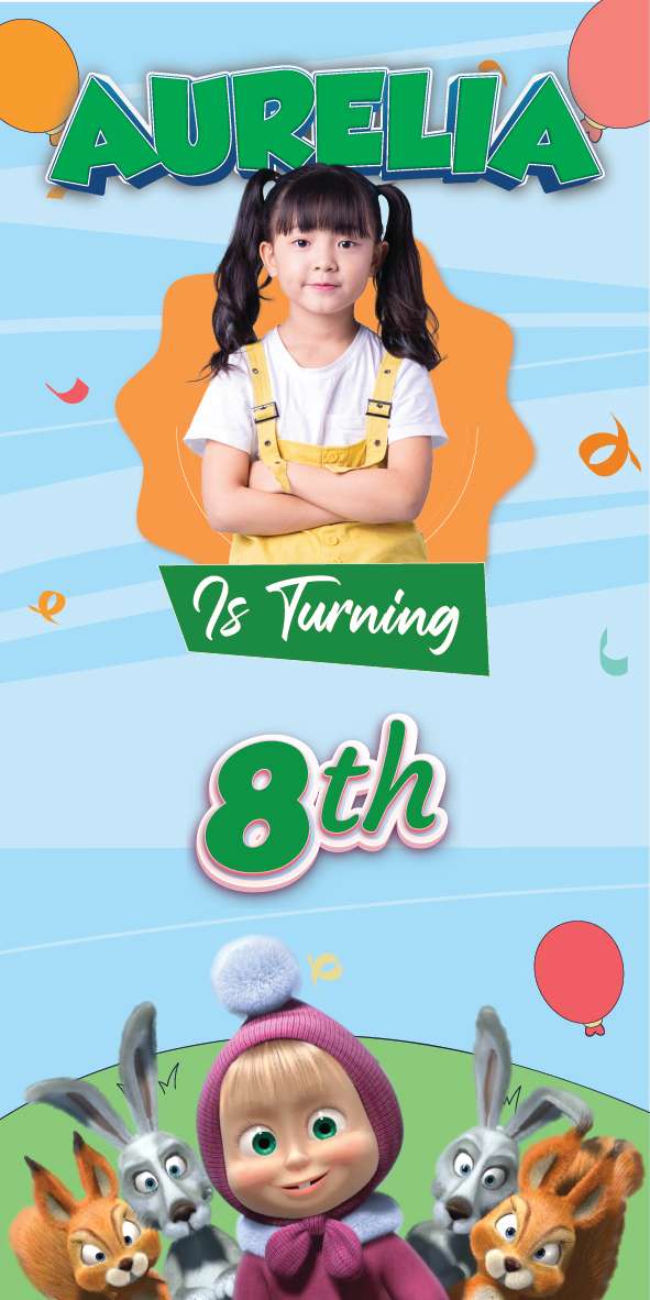 Baliho Ulang Tahun Masha And The Bear - Image 1