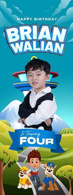 Standing Banner Hari Ulang Tahun Anak Paw Patrol - Image 1