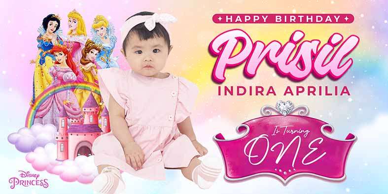 Baliho Ulang Tahun Princess - Image 1