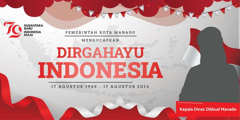 Spanduk Dirgahayu Republik Indonesia ke-79 Pemkot Manado - Image 1