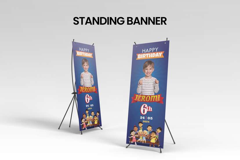 Standing Banner Ulang Tahun Upin Ipin - Image 2