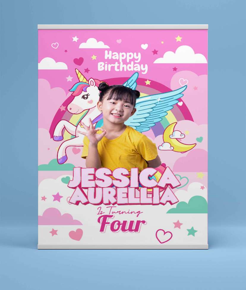 Baliho Hari Ulang Tahun Anak Unicorn - Image 2