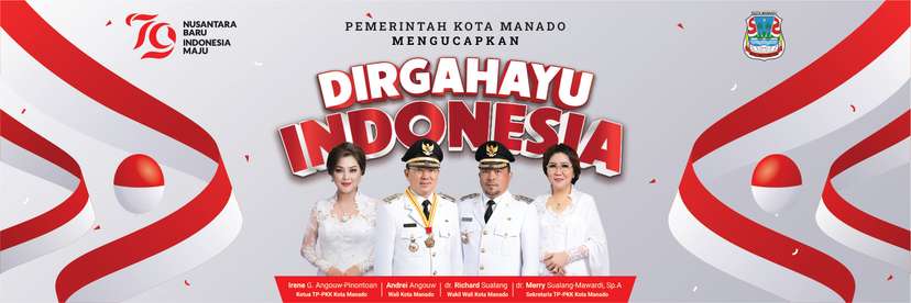 Spanduk Dirgahayu Republik Indonesia ke-79 Pemkot Manado - Image 1