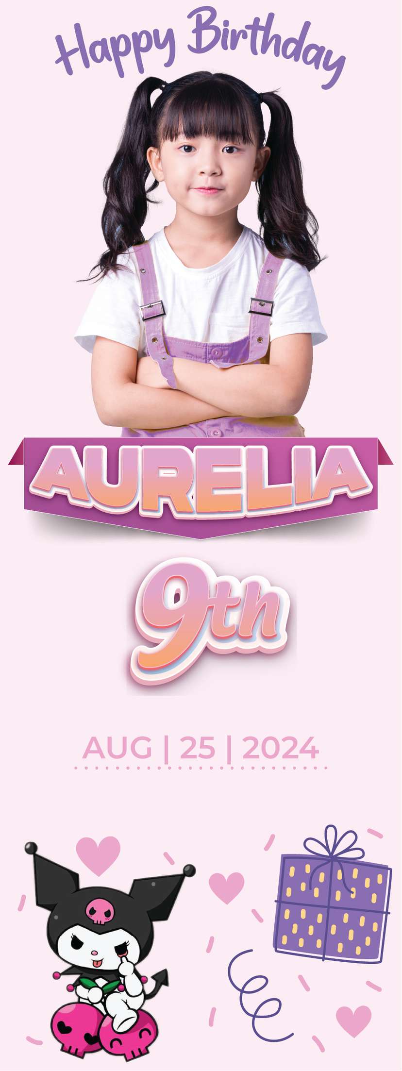 Standing Banner Ulang Tahun Kuromi - Image 1