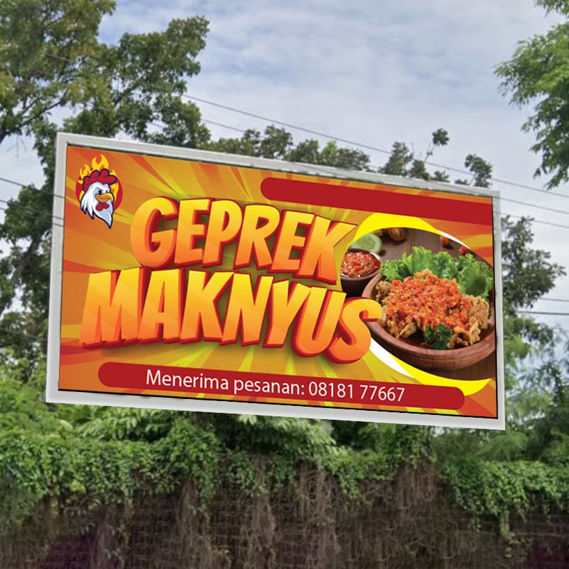 Baliho Ayam Geprek Maknyus Pedas Gurih Bikin Nagih Favorit Umkm