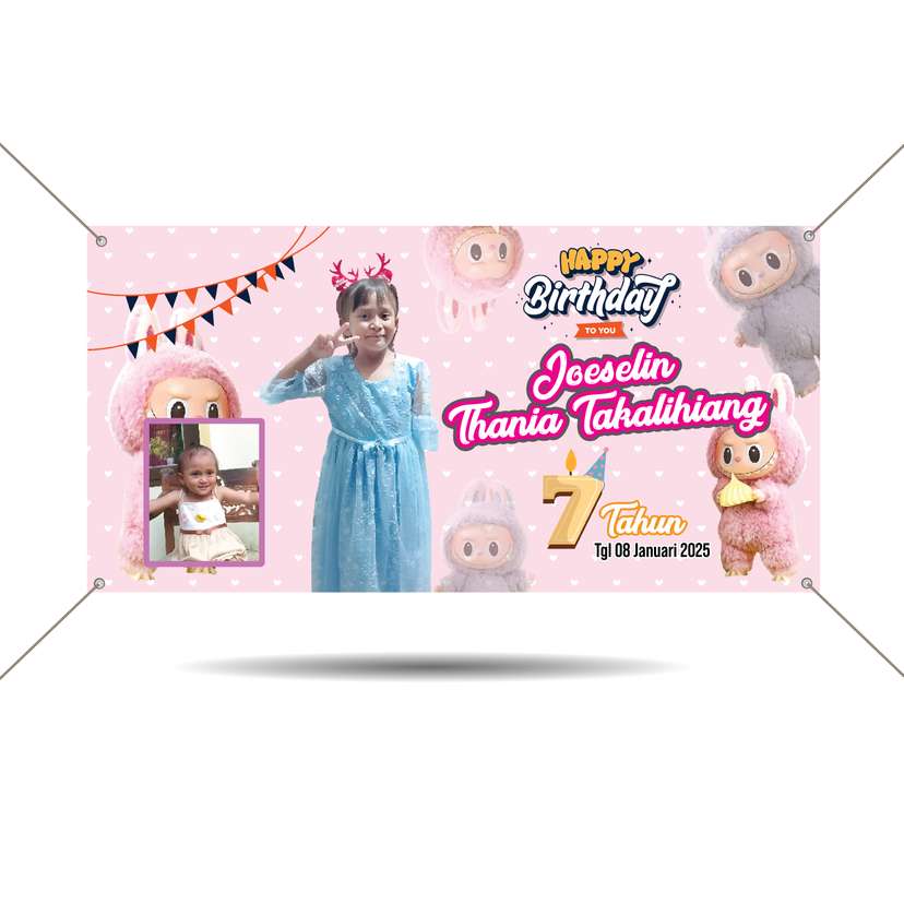 Baliho ulang tahun tema labubu - Image 1