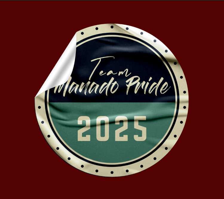 Design Sticker Retro Modern Buat Komunitas Team Manado Pride 2025 - Image 1