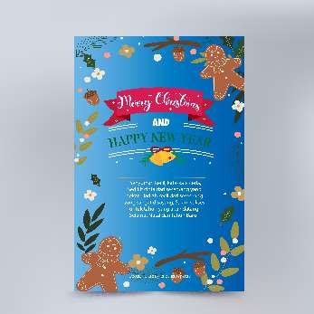 Blue Christmas Card Kartu Natal Biru - Image 1