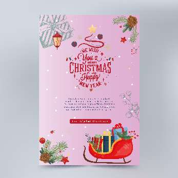 Kartu Natal Pink - Image 1