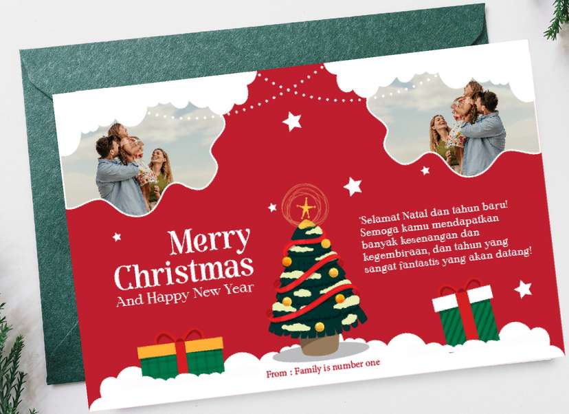 Red Christmas Card - Image 1