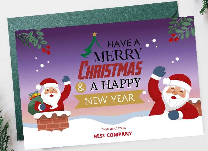 Purple Christmas Card - Image 1