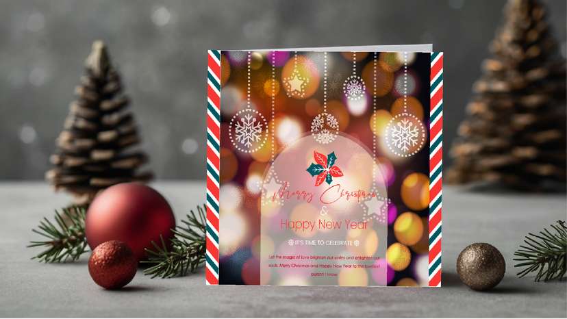 Kartu Natal dan Tahun Baru Lampu - Image 1